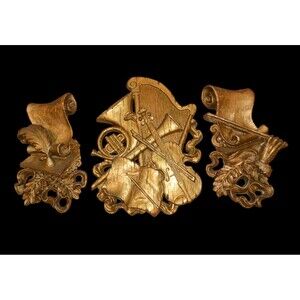 Vintage Music is Beautiful 1970s Gold Wall Art Grande Baroque